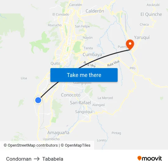 Condornan to Tababela map