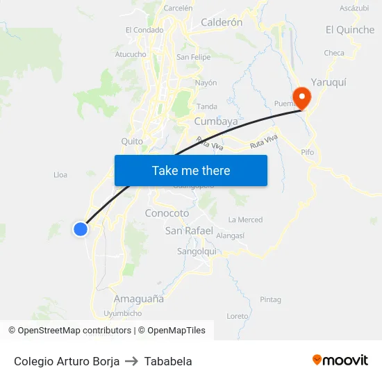 Colegio Arturo Borja to Tababela map