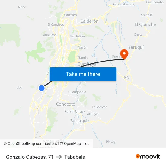 Gonzalo Cabezas, 71 to Tababela map