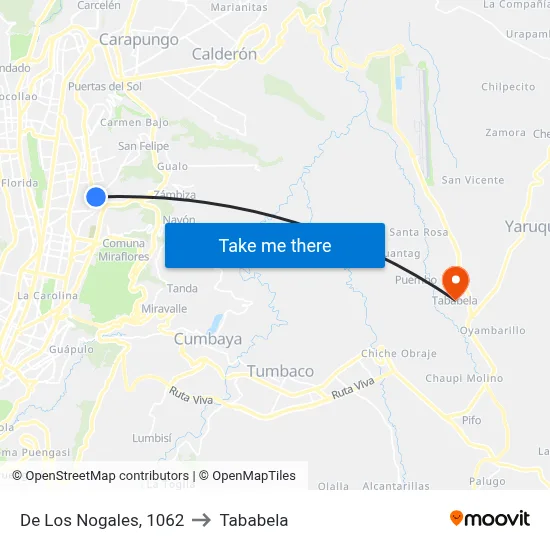 De Los Nogales, 1062 to Tababela map