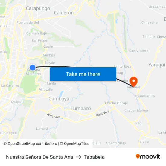 Nuestra Señora De Santa Ana to Tababela map