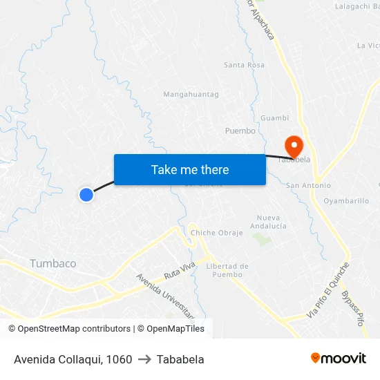 Avenida Collaqui, 1060 to Tababela map