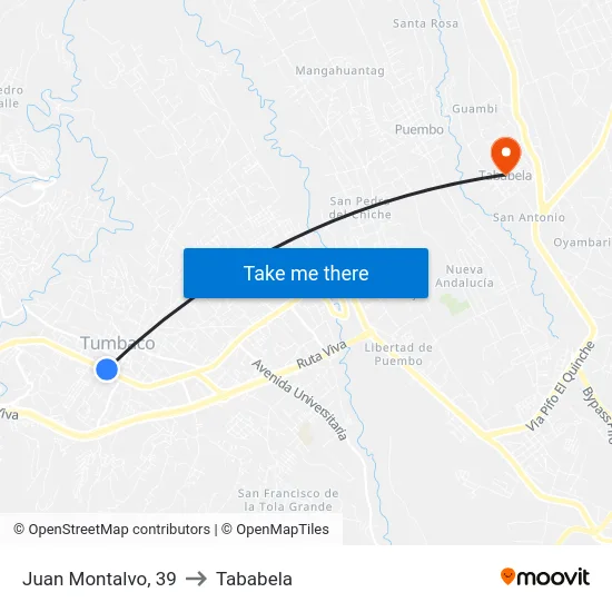 Juan Montalvo, 39 to Tababela map