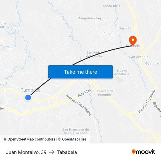 Juan Montalvo, 39 to Tababela map