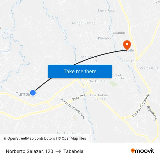 Norberto Salazar, 120 to Tababela map