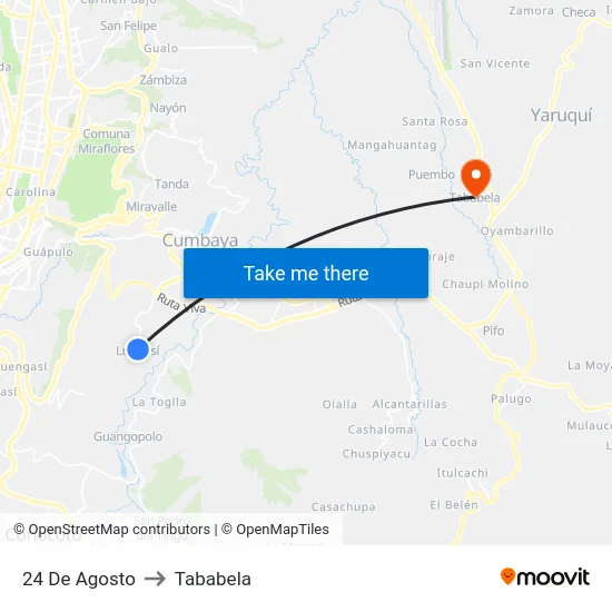 24 De Agosto to Tababela map