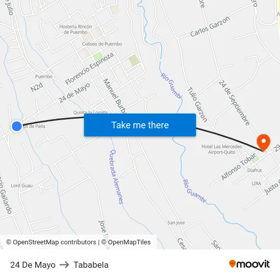 24 De Mayo to Tababela map