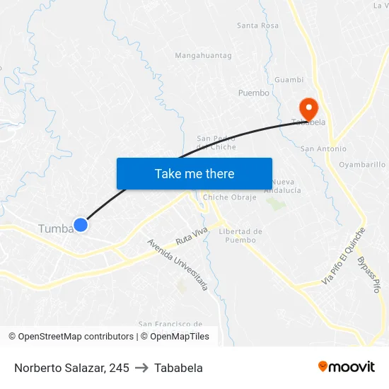 Norberto Salazar, 245 to Tababela map