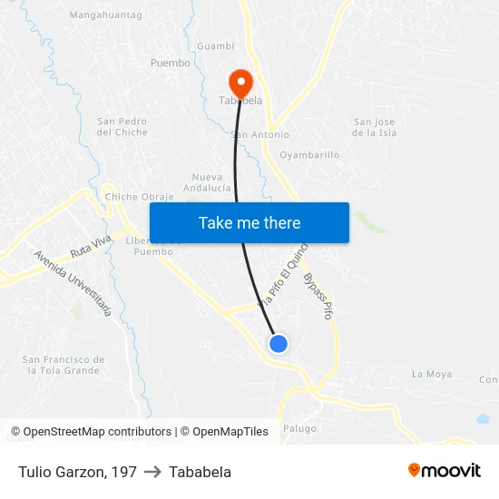 Tulio Garzon, 197 to Tababela map