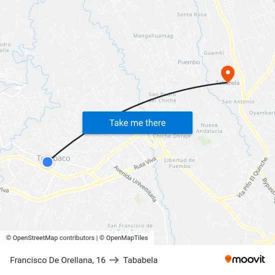 Francisco De Orellana, 16 to Tababela map