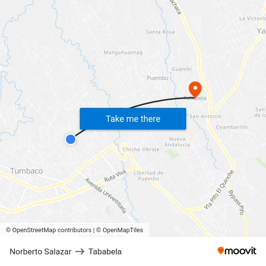 Norberto Salazar to Tababela map