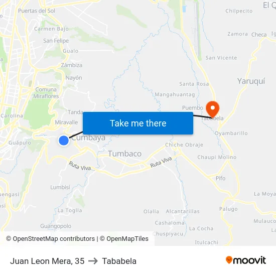 Juan Leon Mera, 35 to Tababela map