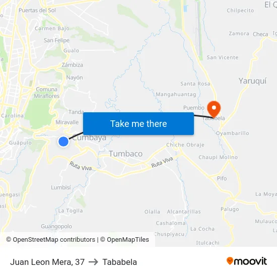 Juan Leon Mera, 37 to Tababela map