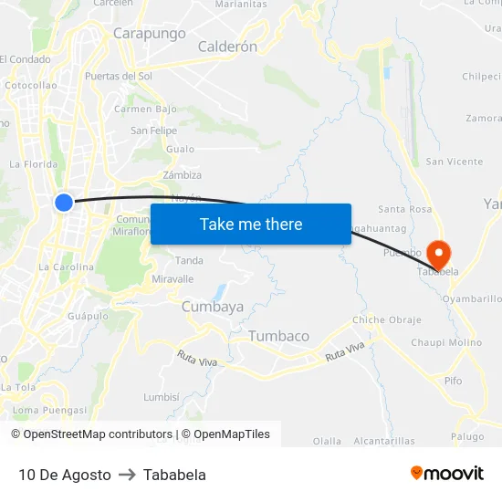 10 De Agosto to Tababela map