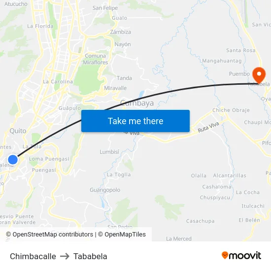 Chimbacalle to Tababela map