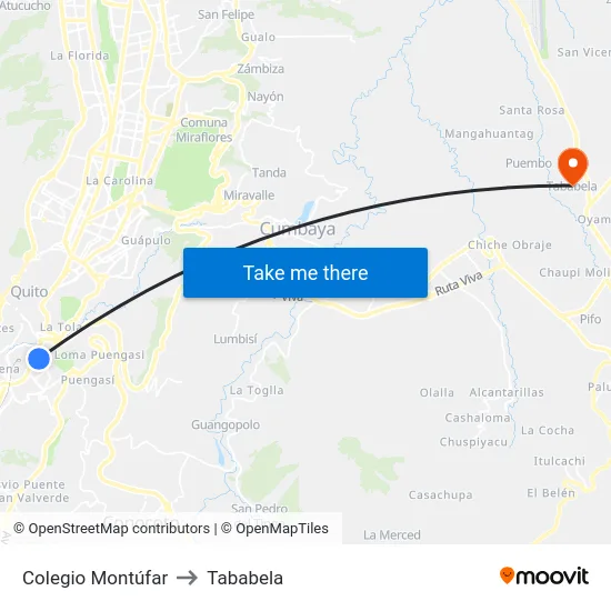 Colegio Montúfar to Tababela map