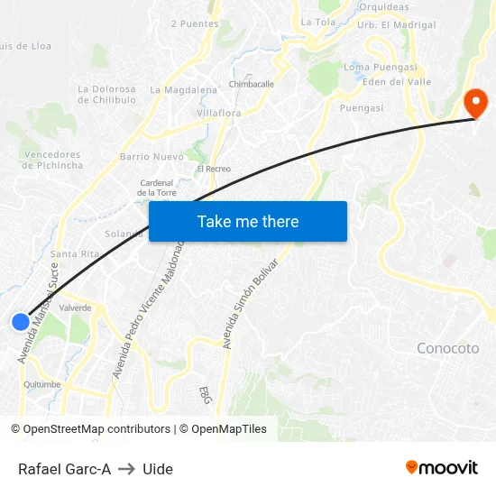 Rafael Garc-A to Uide map