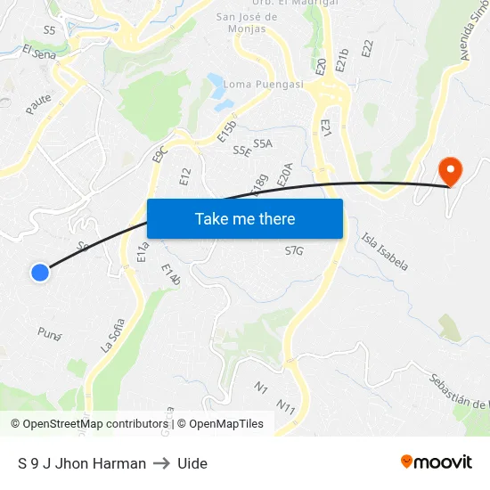 S 9 J  Jhon Harman to Uide map