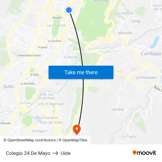 Colegio 24 De Mayo to Uide map