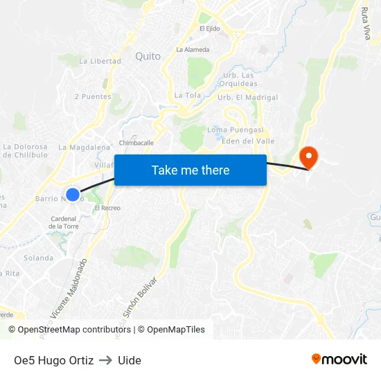 Oe5 Hugo Ortiz to Uide map