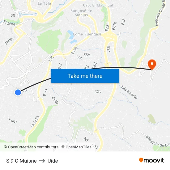S 9 C Muisne to Uide map