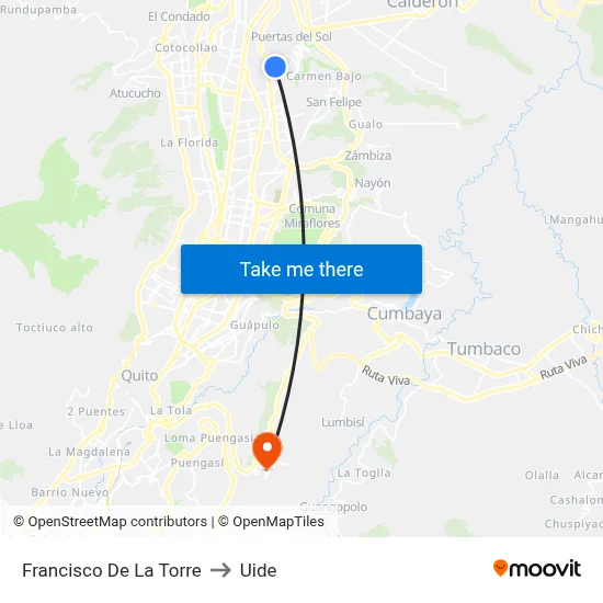 Francisco De La Torre to Uide map