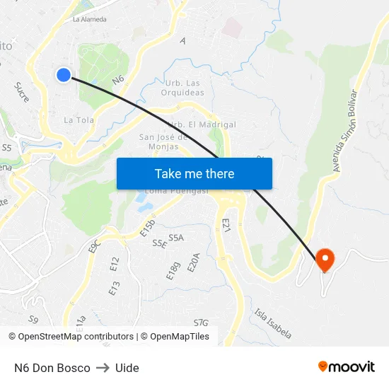 N6 Don Bosco to Uide map