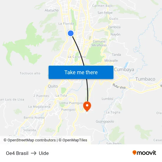 Oe4 Brasil to Uide map
