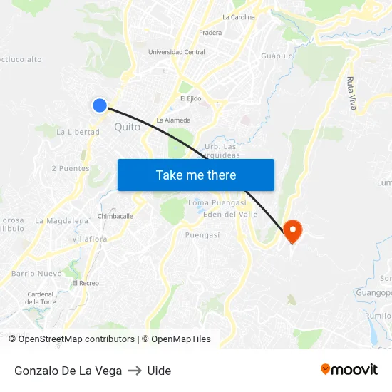 Gonzalo De La Vega to Uide map