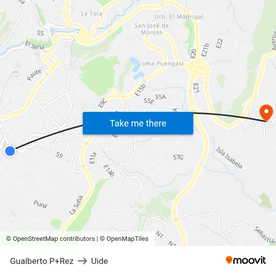 Gualberto P+Rez to Uide map