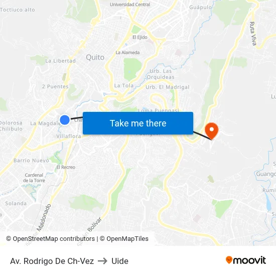 Av. Rodrigo De Ch-Vez to Uide map