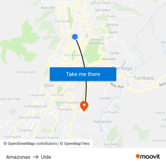 Amazonas to Uide map