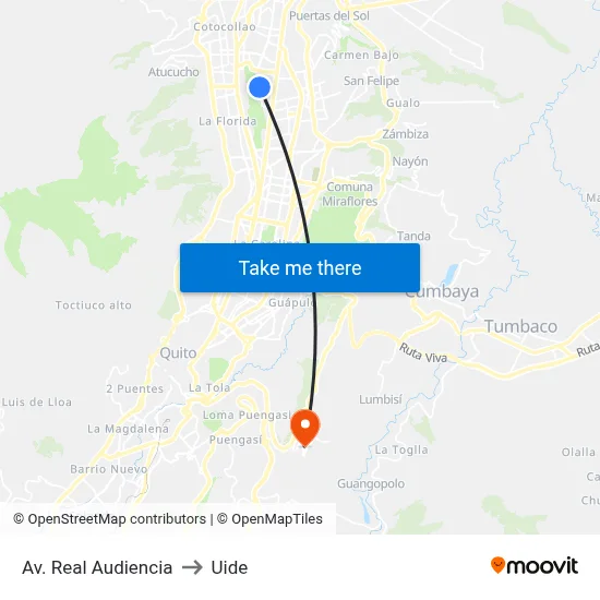 Av. Real Audiencia to Uide map