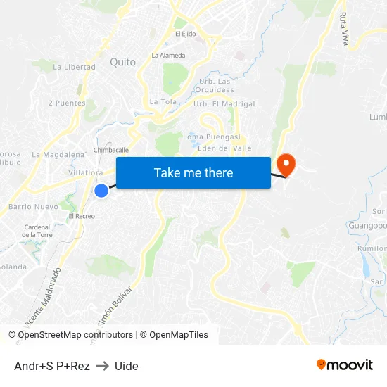 Andr+S P+Rez to Uide map