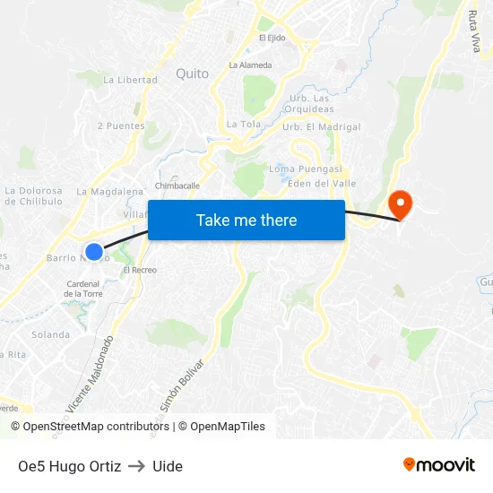 Oe5 Hugo Ortiz to Uide map