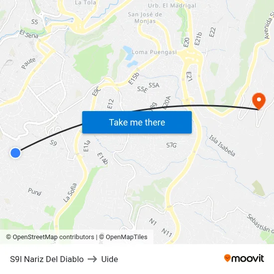 S9l   Nariz Del Diablo to Uide map
