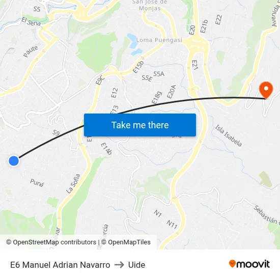 E6   Manuel Adrian Navarro to Uide map