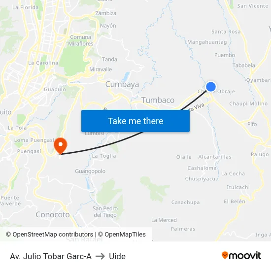 Av. Julio Tobar Garc-A to Uide map