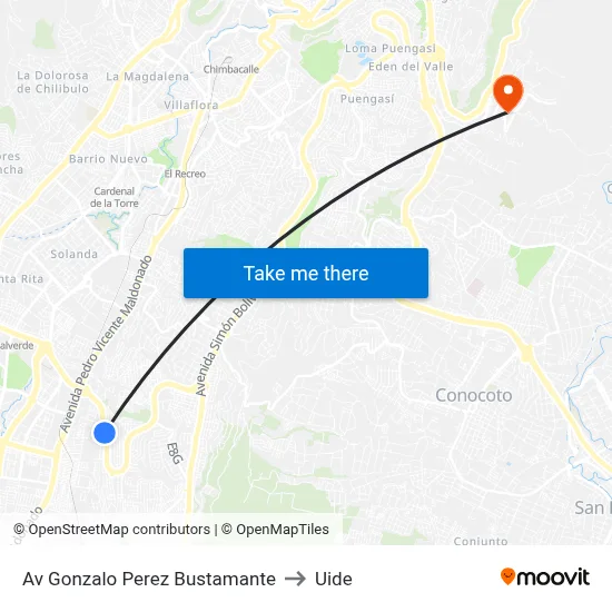 Av Gonzalo Perez Bustamante to Uide map