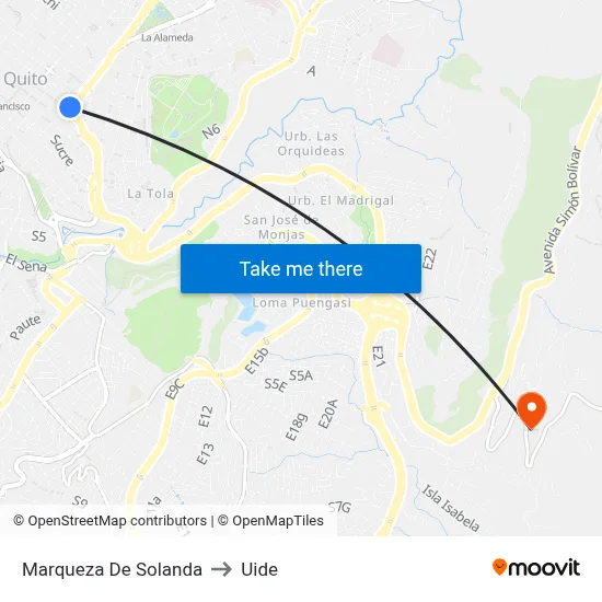 Marqueza De Solanda to Uide map