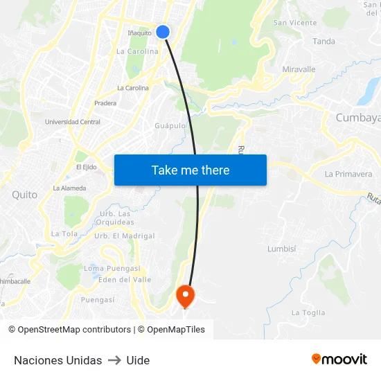 Naciones Unidas to Uide map