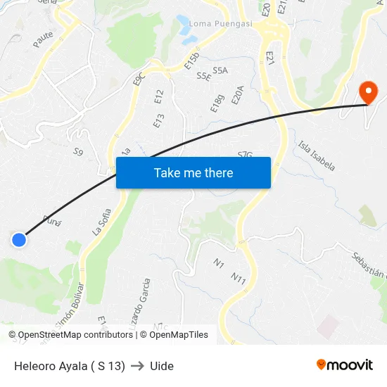 Heleoro Ayala ( S 13) to Uide map
