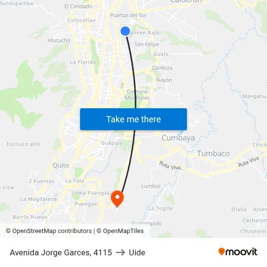 Avenida Jorge Garces, 4115 to Uide map