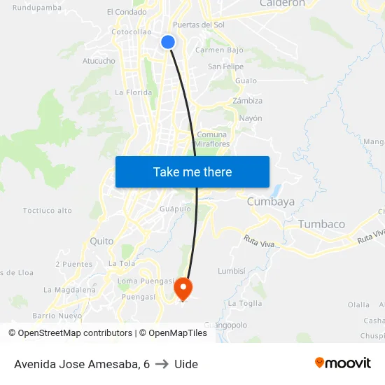 Avenida Jose Amesaba, 6 to Uide map