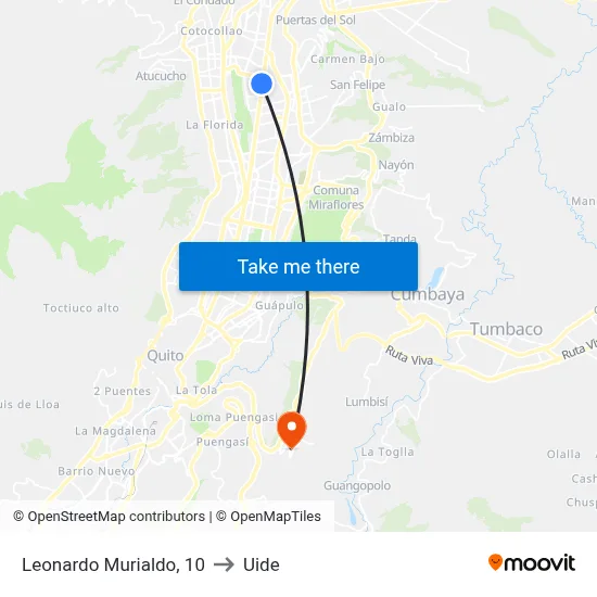 Leonardo Murialdo, 10 to Uide map