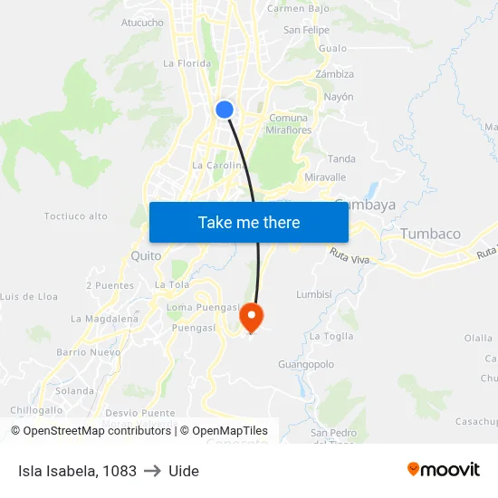 Isla Isabela, 1083 to Uide map