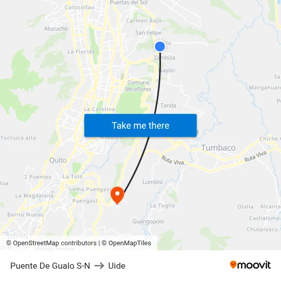 Puente De Gualo S-N to Uide map