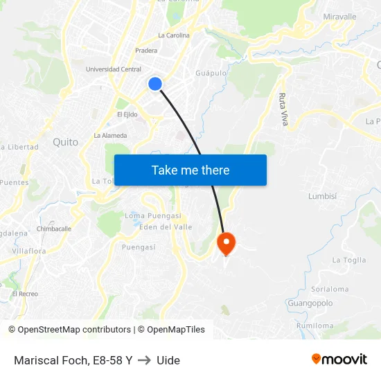 Mariscal Foch, E8-58 Y to Uide map