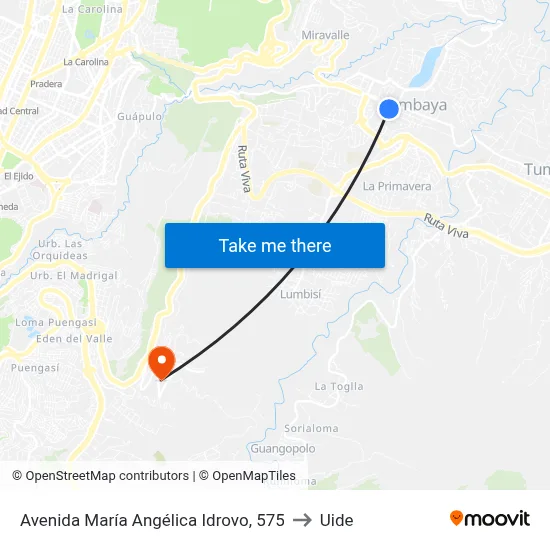 Avenida María Angélica Idrovo, 575 to Uide map