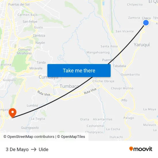 3 De Mayo to Uide map